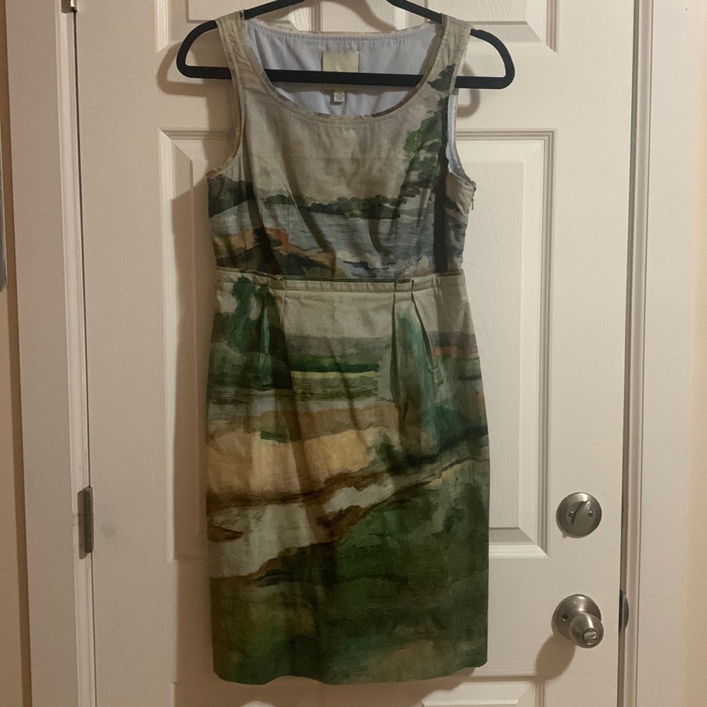 Anthropologie Odille Watercolor-inspired Dress with pockets, 6P
